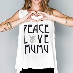 SHOW ME YOUR MUMU Peace Love Mu Tee NWOT S